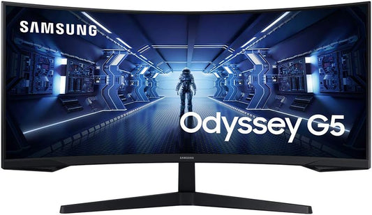 (Pre-Owned) SAMSUNG 34" Odyssey G5 Ultra-Wide Gaming Monitor with 1000R Curved Screen, 165Hz, 1ms, FreeSync Premium, WQHD, LC34G55TWWNXZA, 2020, Black