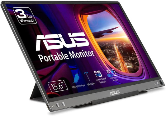 (Pre-Owned) ASUS ZenScreen 15.6” 1080P Portable USB Monitor (MB16ACE) - Full HD (1920 x 1080), IPS, USB Type-C, Eye Care, Anti-Glare Surface, Lite Smart Case, External screen for laptop, 3-Year Warranty,Dark Gray