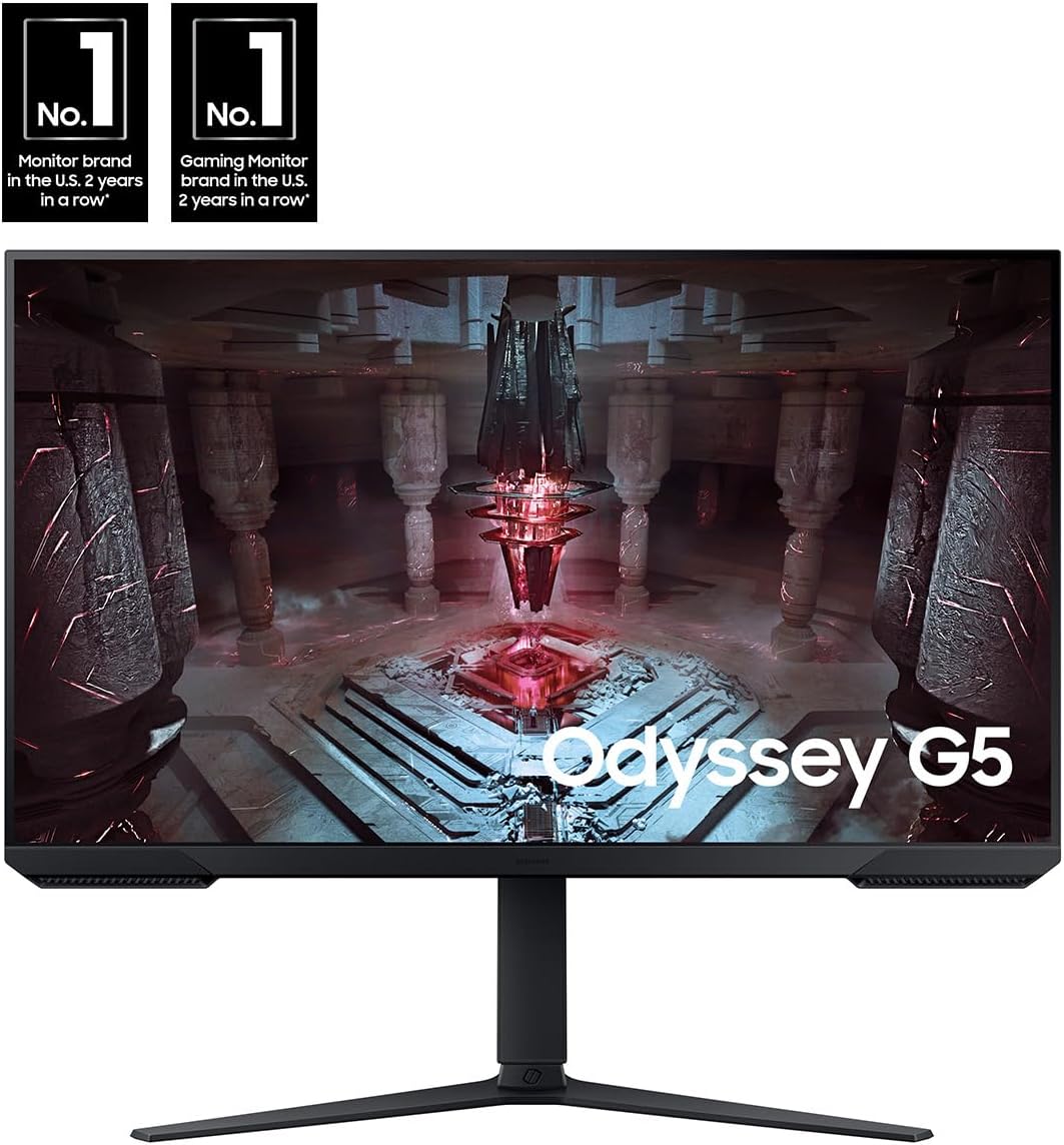 (Pre-Owned) Samsung Odyssey G51C 32" LED QHD FreeSync Premium Gaming Monitor with HDR10, Black, 165Hz Refresh Rate, 1ms Response Time, 2560 x 1440, DisplayPort, HDMI, DealExpress Accessories