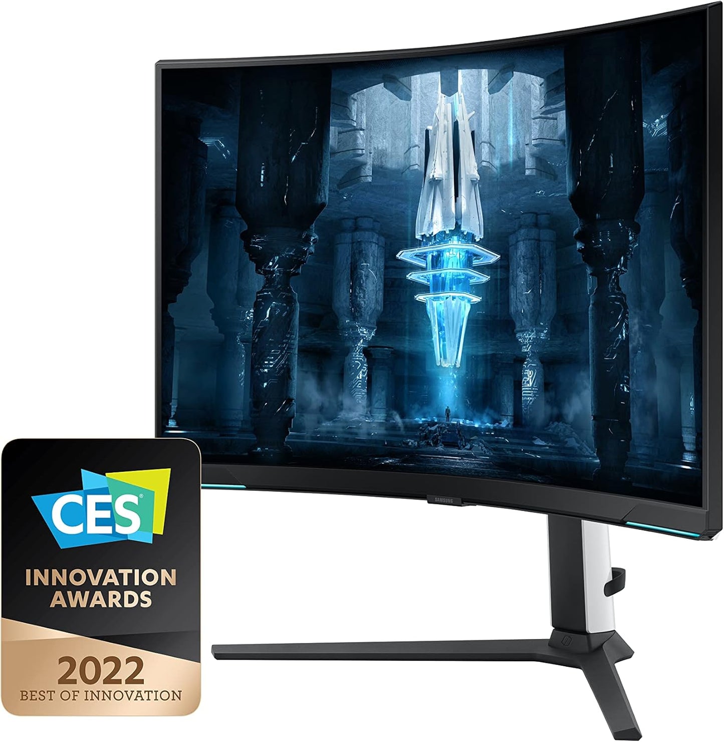 (Pre-Owned) SAMSUNG 32" Odyssey Neo G8 4K UHD 240Hz 1ms G-Sync 1000R Curved Gaming Monitor, Quantum HDR2000, AMD FreeSync Premium Pro, Matte Display, Ultrawide Game View, DisplayPort, Black & White, 2022