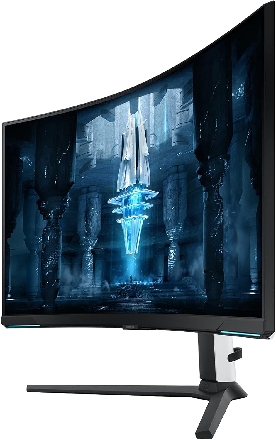 (Pre-Owned) SAMSUNG 32" Odyssey Neo G8 4K UHD 240Hz 1ms G-Sync 1000R Curved Gaming Monitor, Quantum HDR2000, AMD FreeSync Premium Pro, Matte Display, Ultrawide Game View, DisplayPort, Black & White, 2022