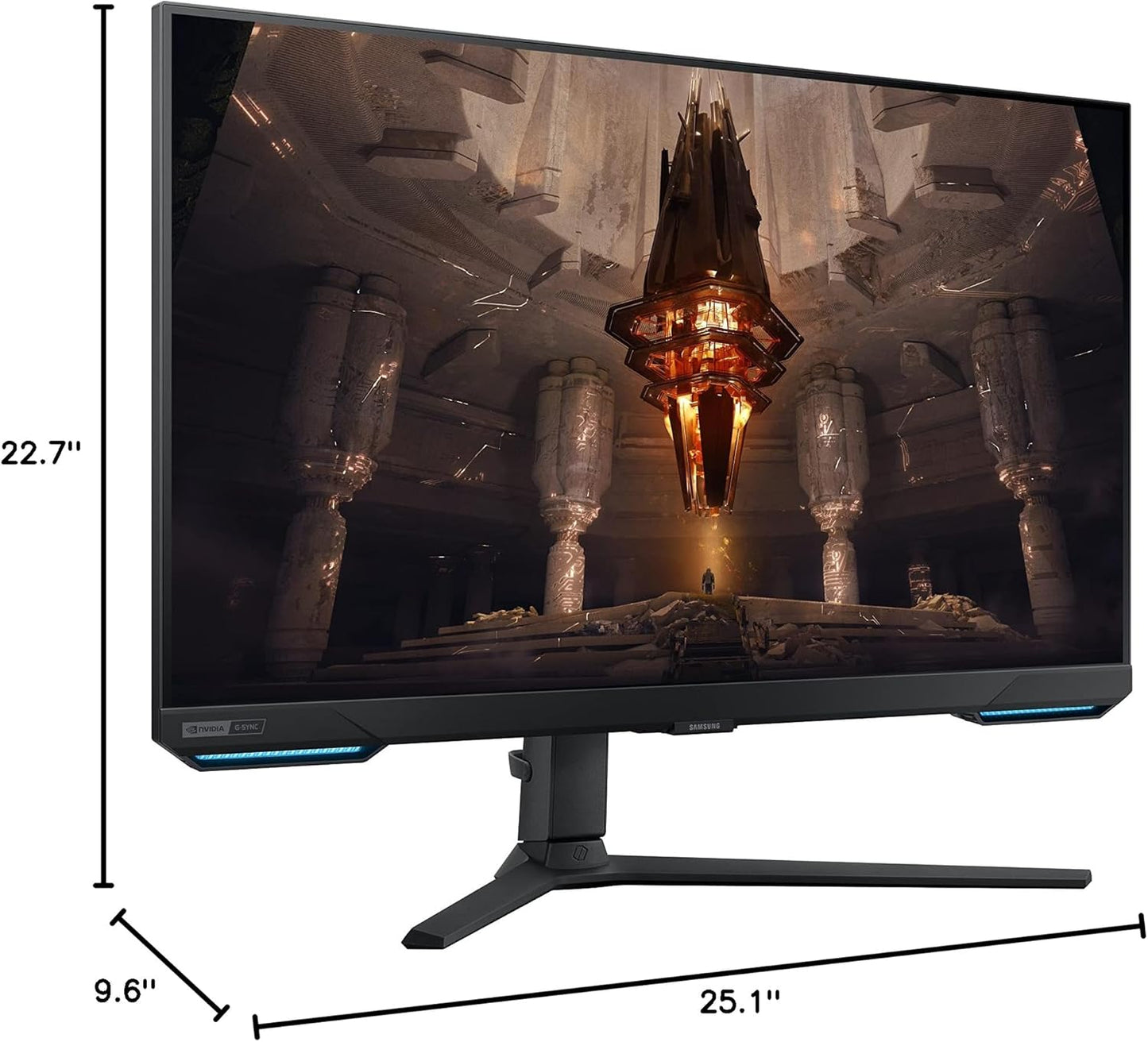 (Pre-Owned) SAMSUNG 28” Odyssey G70B Series 4K UHD Gaming Monitor, IPS Panel, 144Hz, 1ms, HDR 400, G-Sync and FreeSync Premium Pro Compatible, Ultrawide Game View, LS28BG702ENXGO, Black