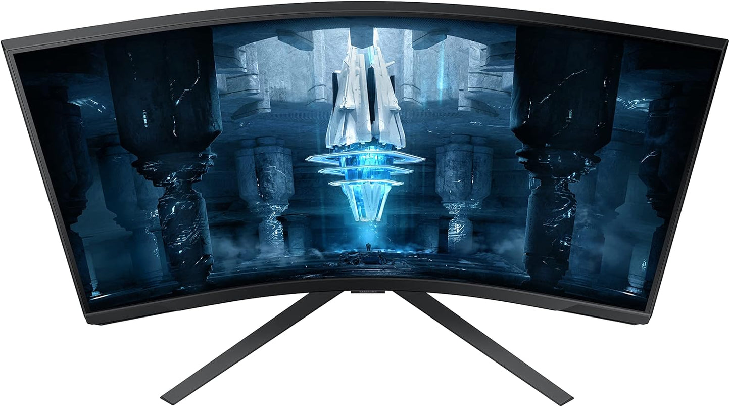 (Pre-Owned) SAMSUNG 32" Odyssey Neo G8 4K UHD 240Hz 1ms G-Sync 1000R Curved Gaming Monitor, Quantum HDR2000, AMD FreeSync Premium Pro, Matte Display, Ultrawide Game View, DisplayPort, Black & White, 2022