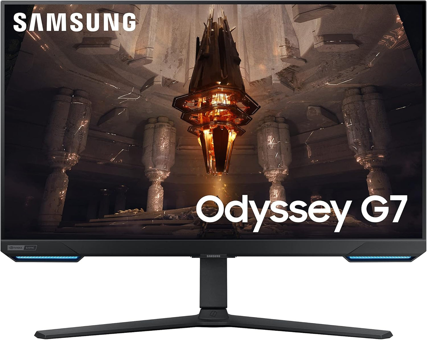 (Pre-Owned) SAMSUNG 28” Odyssey G70B Series 4K UHD Gaming Monitor, IPS Panel, 144Hz, 1ms, HDR 400, G-Sync and FreeSync Premium Pro Compatible, Ultrawide Game View, LS28BG702ENXGO, Black